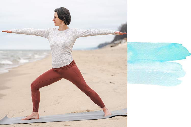 Carli Watson yoga teacher in pose of somatic yoga for emotional release